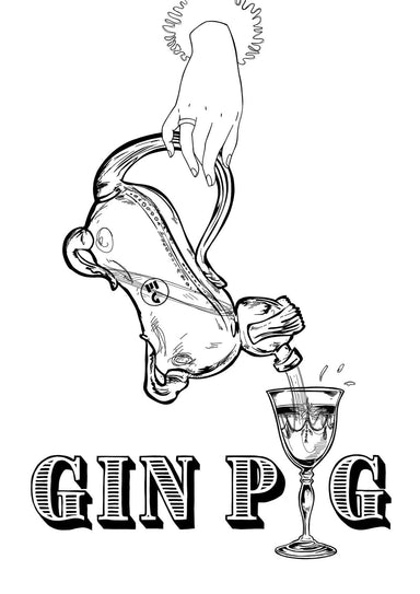 Gin Pig Giclée Art Print Boozehound A4 (21 X 29.7 cm) Art Print