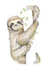 Sloth Matte Art Print Fluffy Tails & a Sloth A4 (21 X 29.7 cm) Art Print