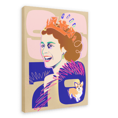 Queen Lizzy Canvas Print Collage Corner 28"x40"(70x100 cm) Canvas Print