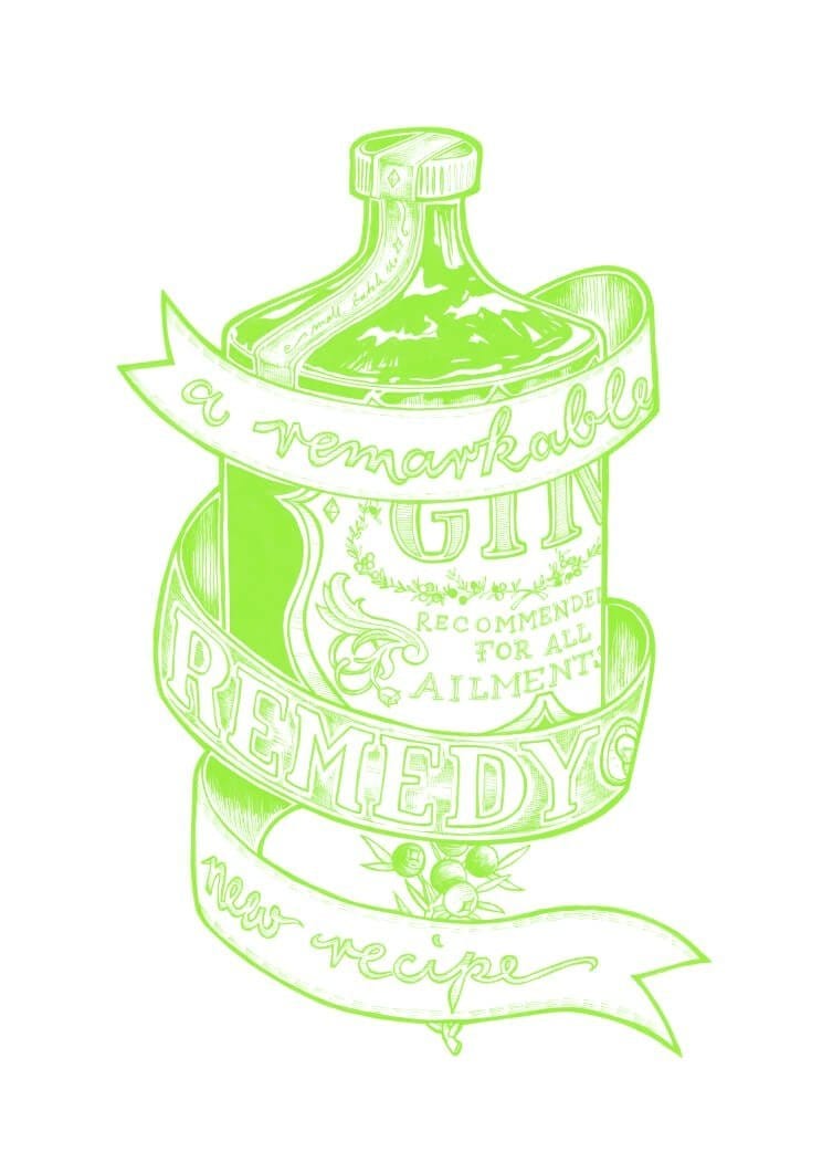 Lime Remarkable Remedy Matte Art Print Potion & Poison Bottles Art Print
