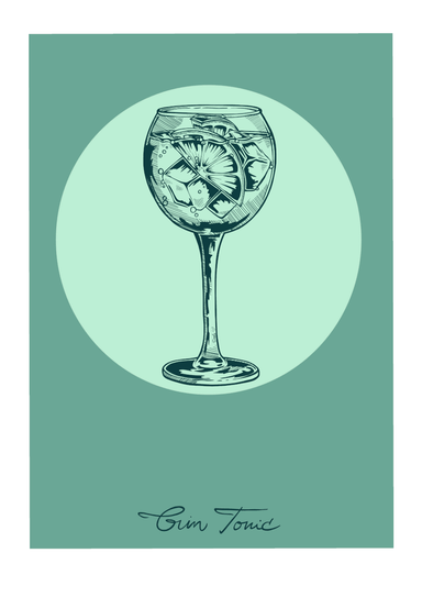Gin Tonic Giclée Art Print Cocktail Cavalcade Art Print