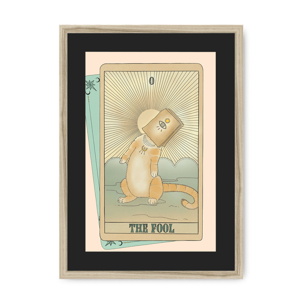 The Fool Framed Print Tarot Cats A3 (297 X 420 mm) / Natural / Black Mount Framed Print
