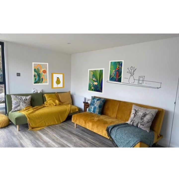 Image of Picture frame-Furniture-Couch-Comfort-Rectangle-Wood-Orange-Interior design-Living room-1867689326725544