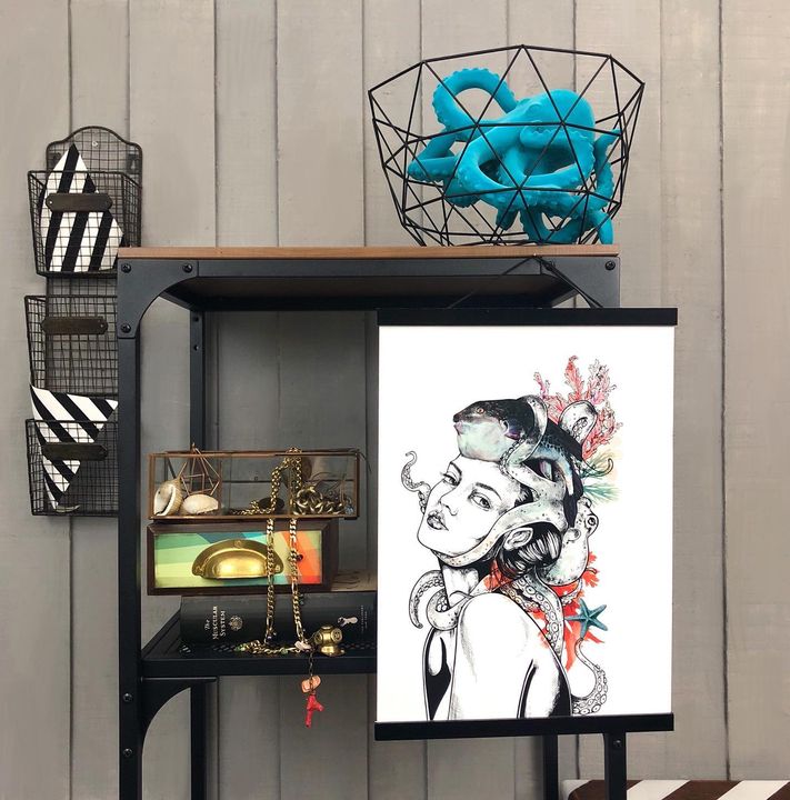 picture of Art-Interior design-Painting-Shelving-Font-Illustration-Visual arts-Room-Graphics-1893863310774812.jpg