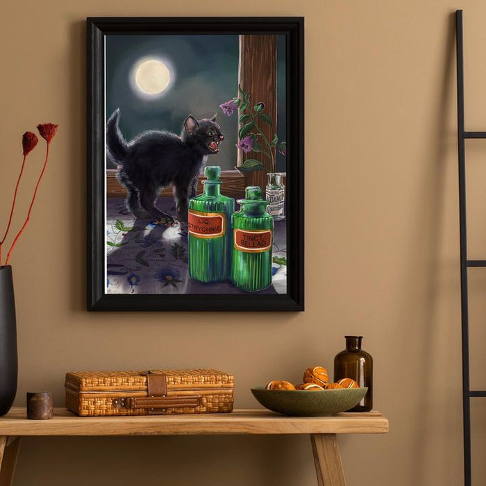 Image of Picture frame-Cat-Bottle-Table-Lighting-Carnivore-Tableware-Wood-Felidae-759717826166481