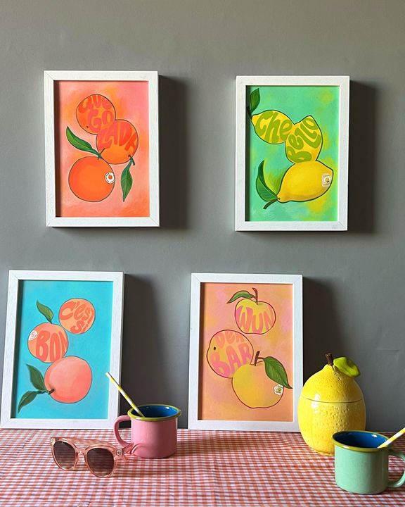 Image of Green-Leaf-Paint-Plant-Interior design-Textile-Orange-Rectangle-Yellow-444043034400630