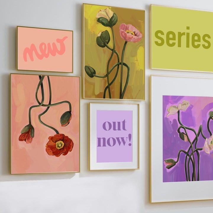 New Wall Art:: Painterly Poppies