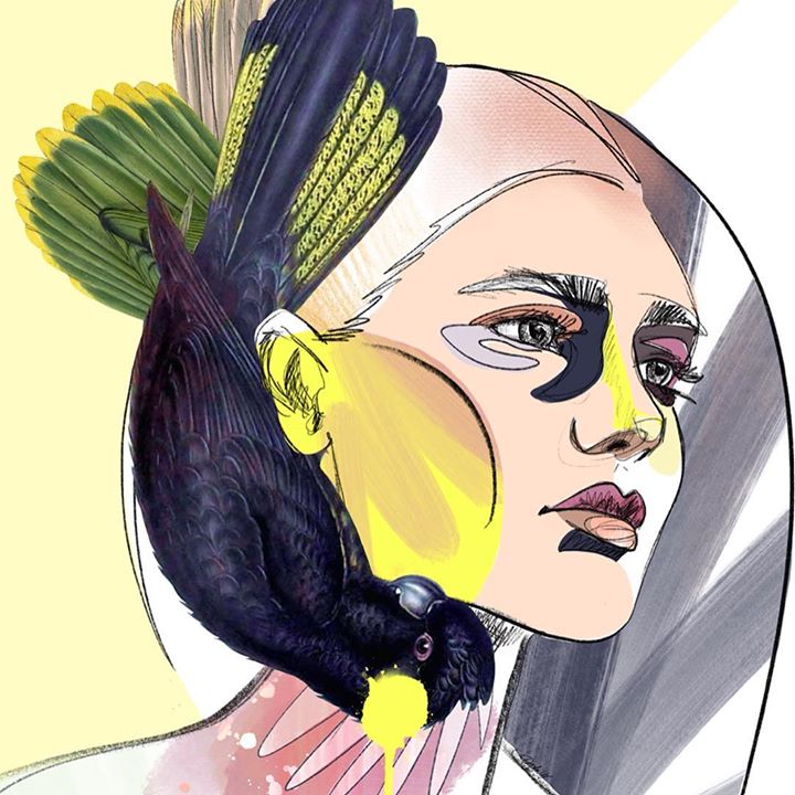 Image of Illustration-Eyebrow-Cartoon-Nose-Yellow-Fashion illustration-Forehead-Art-Black hair-1199667136861103