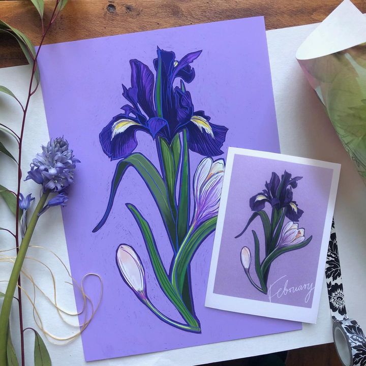 Image of Flower-Purple-Plant-Botany-Petal-Creative arts-Violet-Flowering plant-Terrestrial plant-2020460324781776