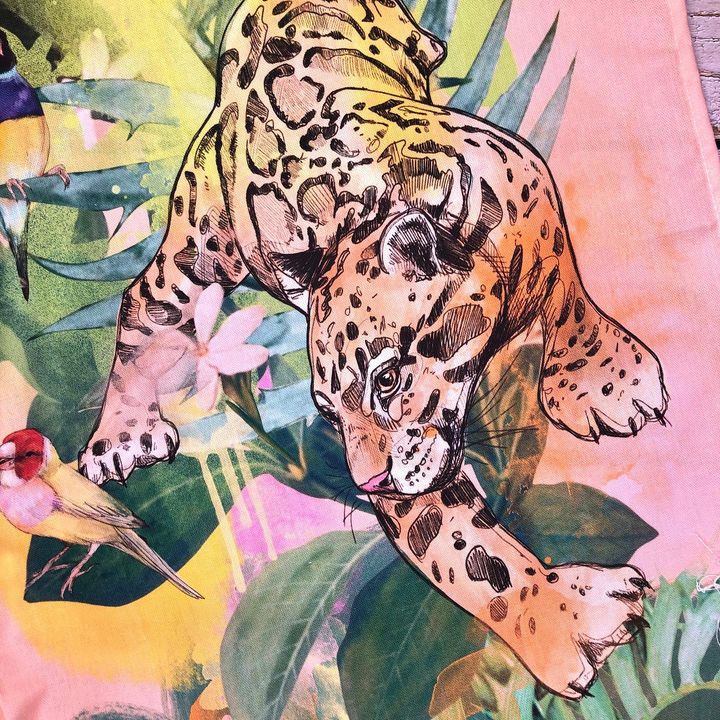Image of Illustration-Felidae-Art-Organism-Jaguar-Big cats-Fiction-Fictional character-Plant-1678808272280318