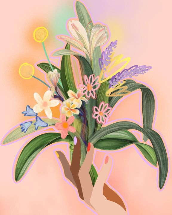 Image of Flower-Plant-Petal-Art paint-Botany-Terrestrial plant-Painting-Paint-Iris-2070359803125161