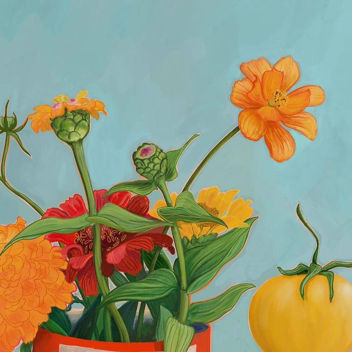 Image of Flower-Plant-Botany-Leaf-Petal-Orange-Yellow-Staple food-Calabaza-692439199561011