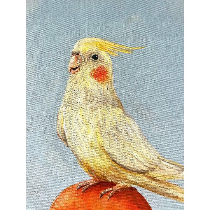 Image of Bird-Beak-Feather-Songbird-Pet supply-Wing-Perching bird-Finch-Painting-619924606812471