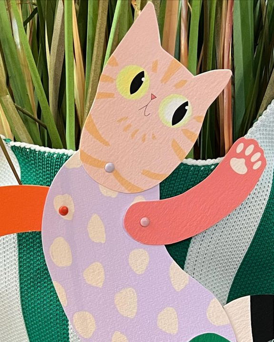 Image of Textile-Cat-Art-Pink-Carnivore-Fawn-Creative arts-Cartoon-Felidae-476450324493234