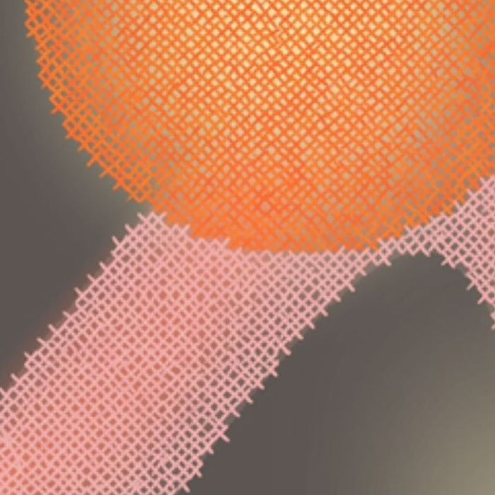 Image of Orange-Line-Pattern-Peach-Textile-Mesh-Circle-Illustration--1536997996461347