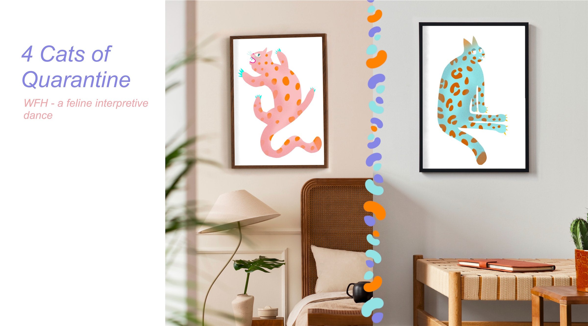 Abstract Pop Art featuring cats