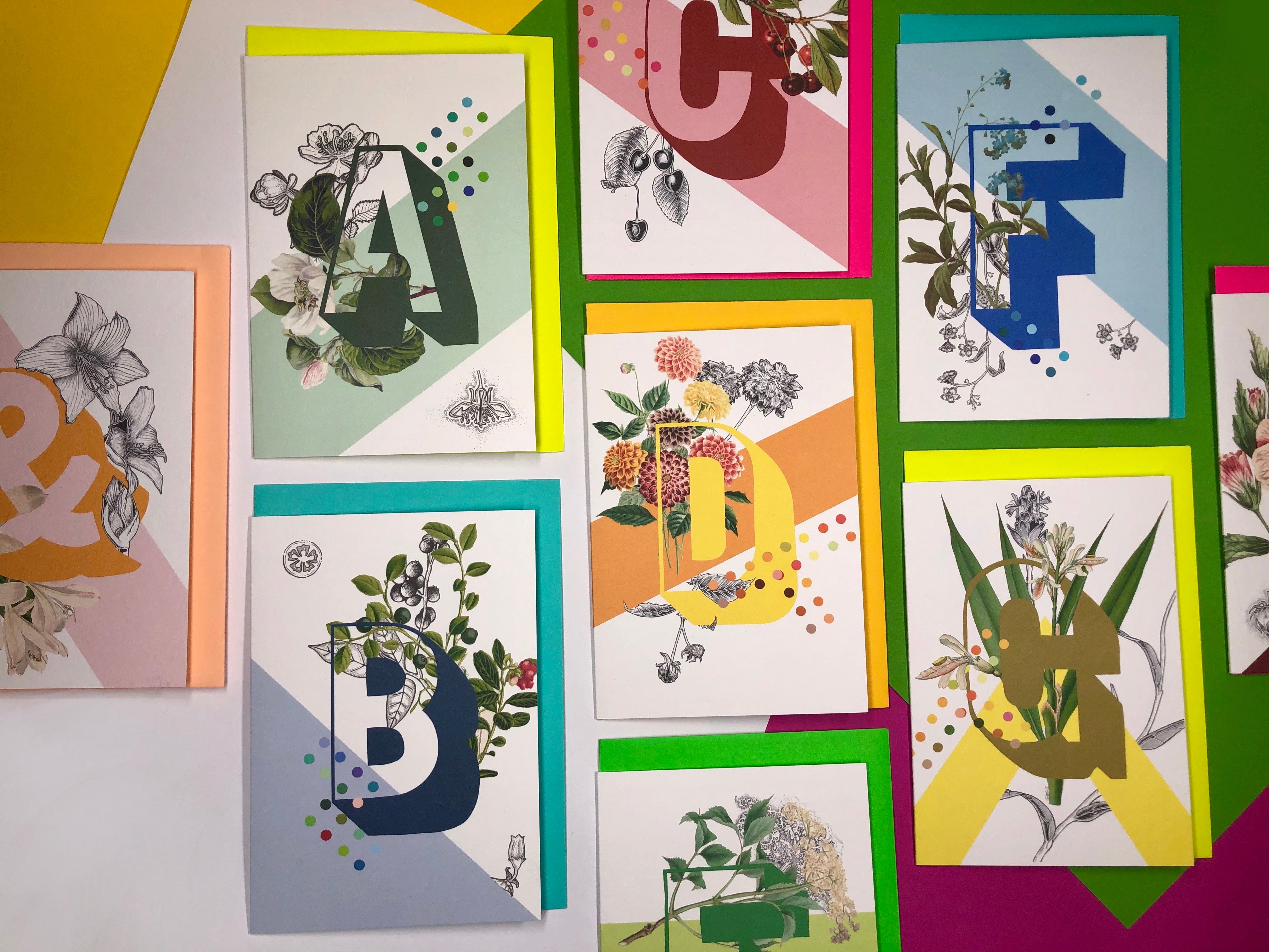 Botanical Alphabet Greeting Cards