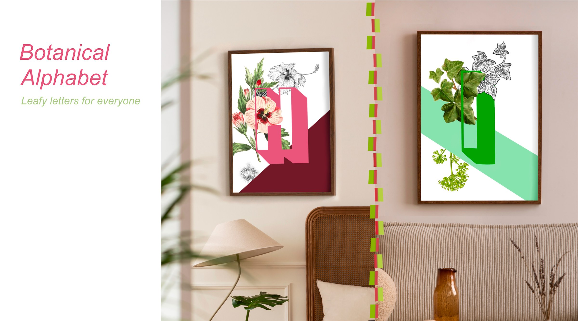 Name Initials H and I on wall art