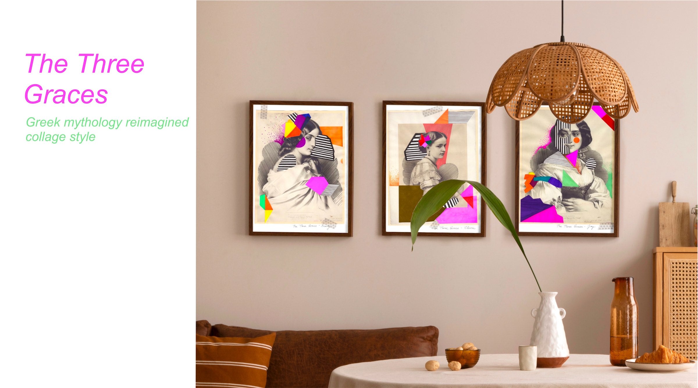 Framed women artwork