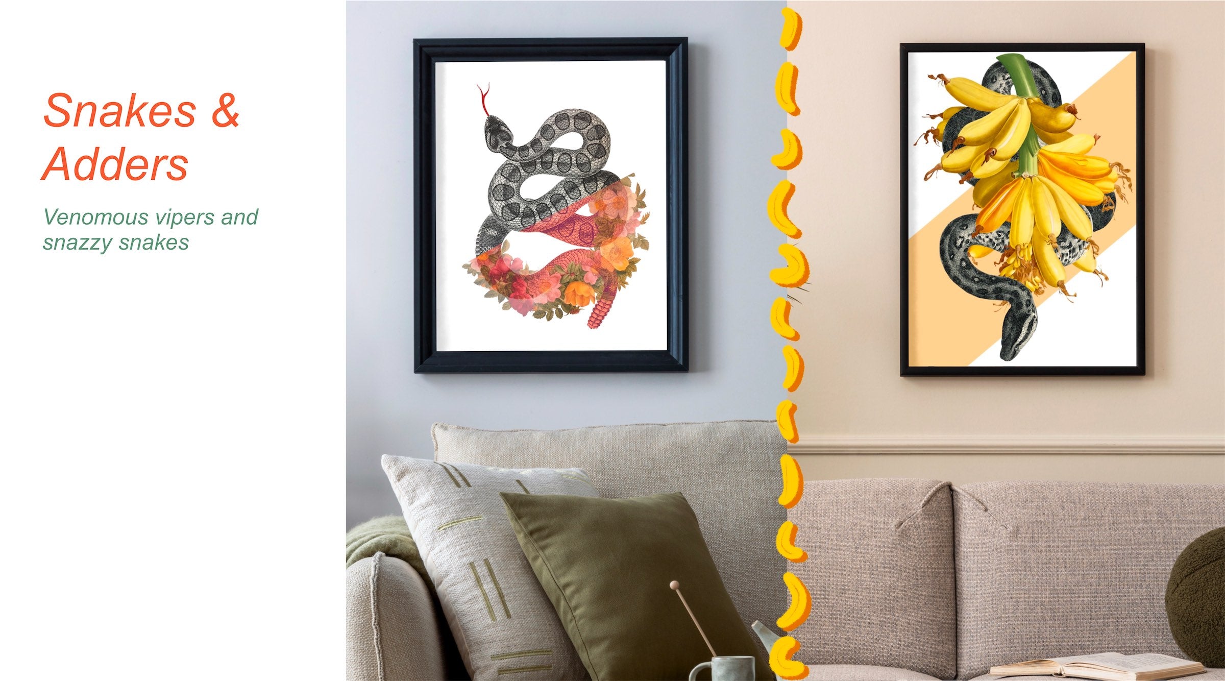 Framed Snake related Artwork