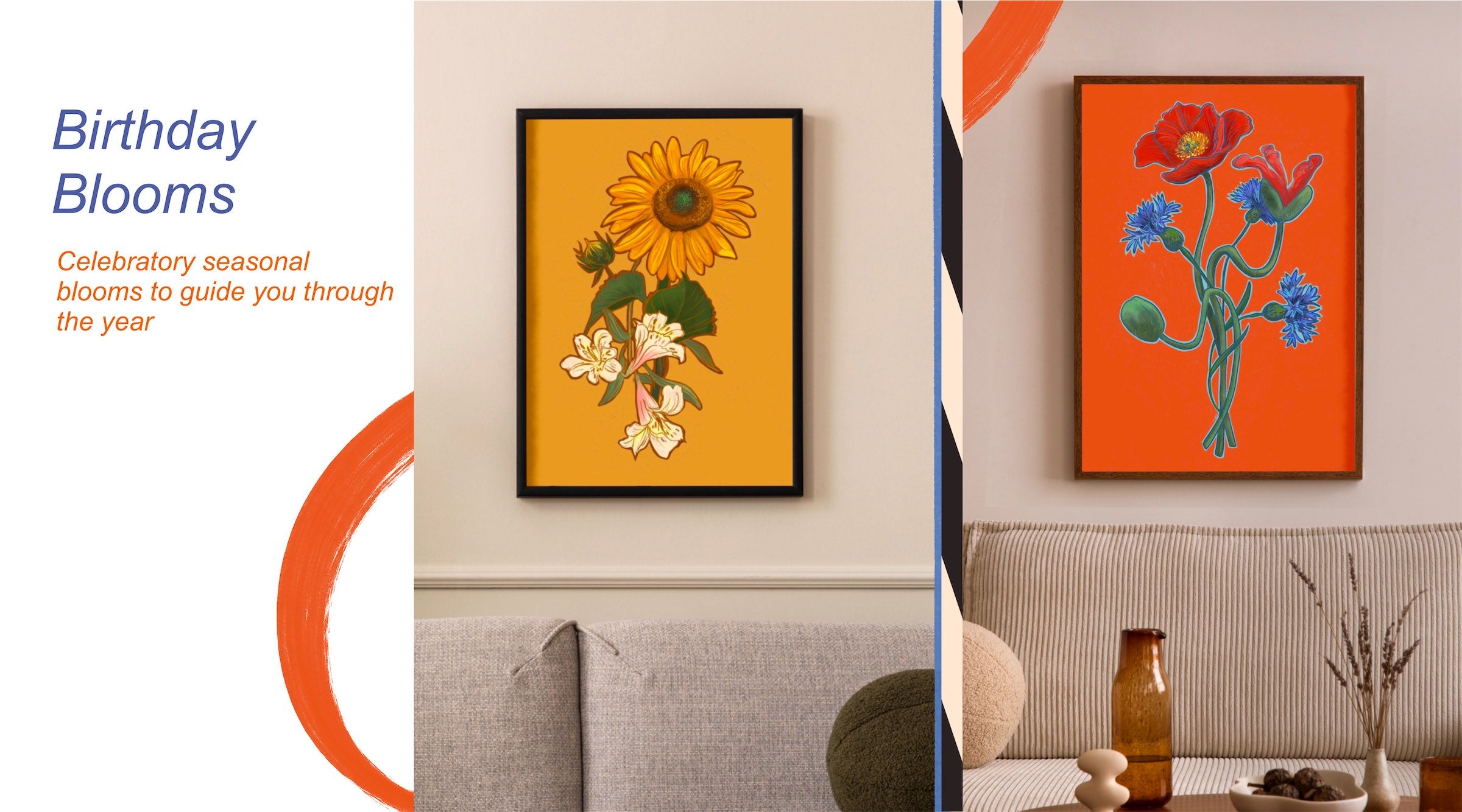 Birthday Blooms Wall Art Collection