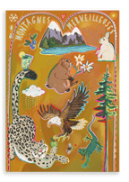 Montagnes Merveilleuses Matte Canvas Print Aventures Des Créatures 28"x40"(70x100 cm) Canvas Print