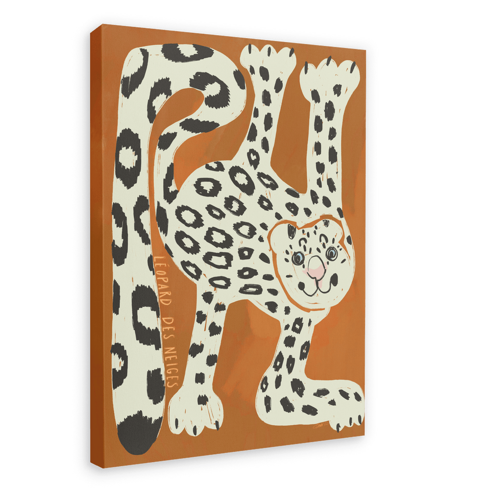 Leopard Des Neiges Matte Canvas Print Aventures Des Créatures 28"x40"(70x100 cm) Canvas Print