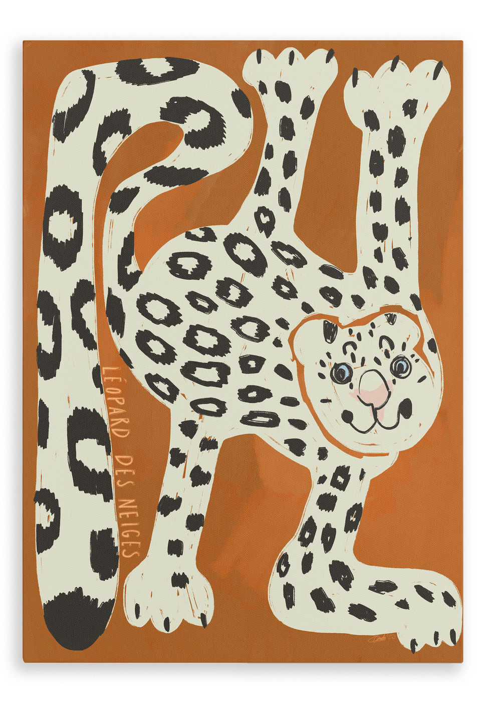 Leopard Des Neiges Matte Canvas Print Aventures Des Créatures 28"x40"(70x100 cm) Canvas Print