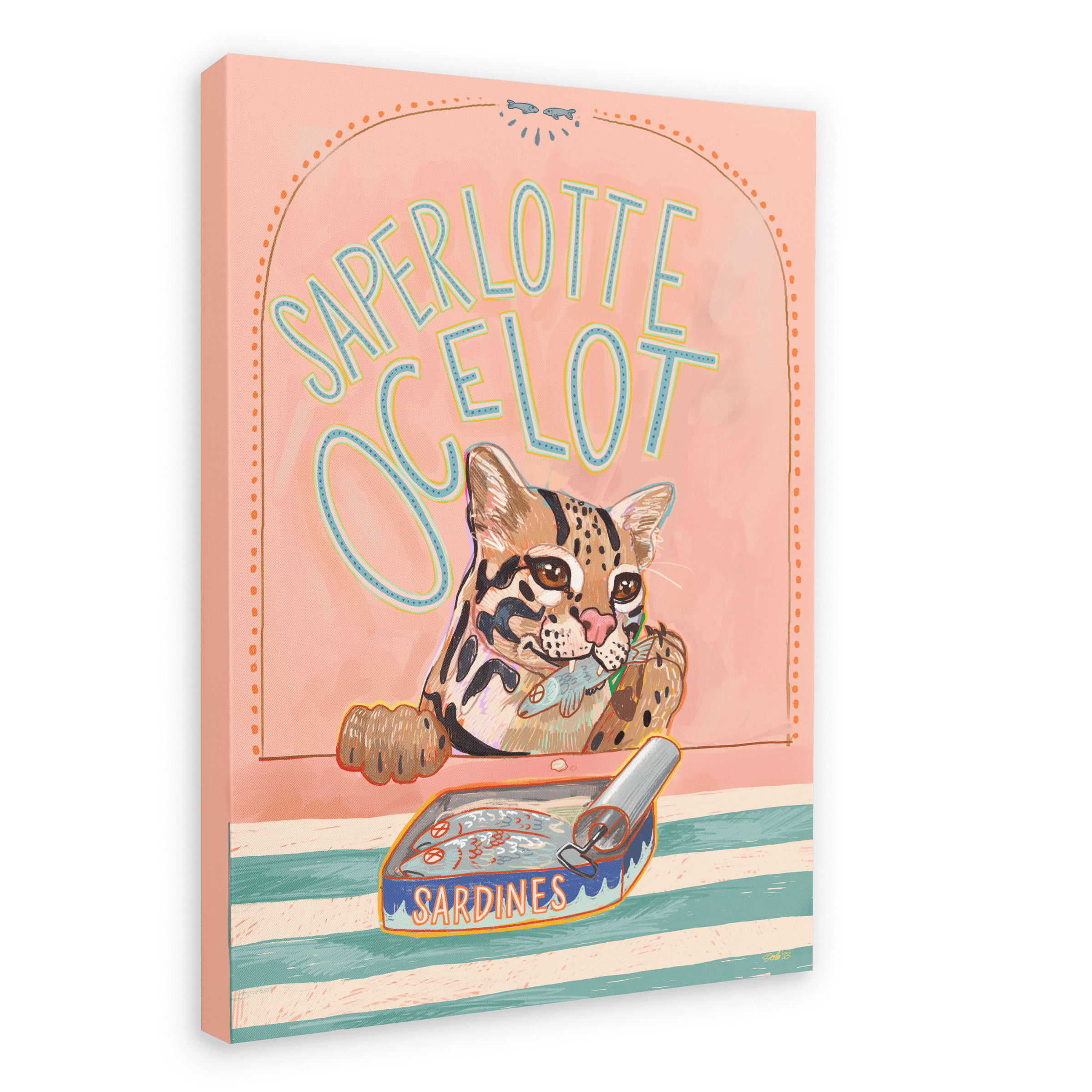 Saperlotte Ocelot Canvas Print Aventures Des Créatures 28