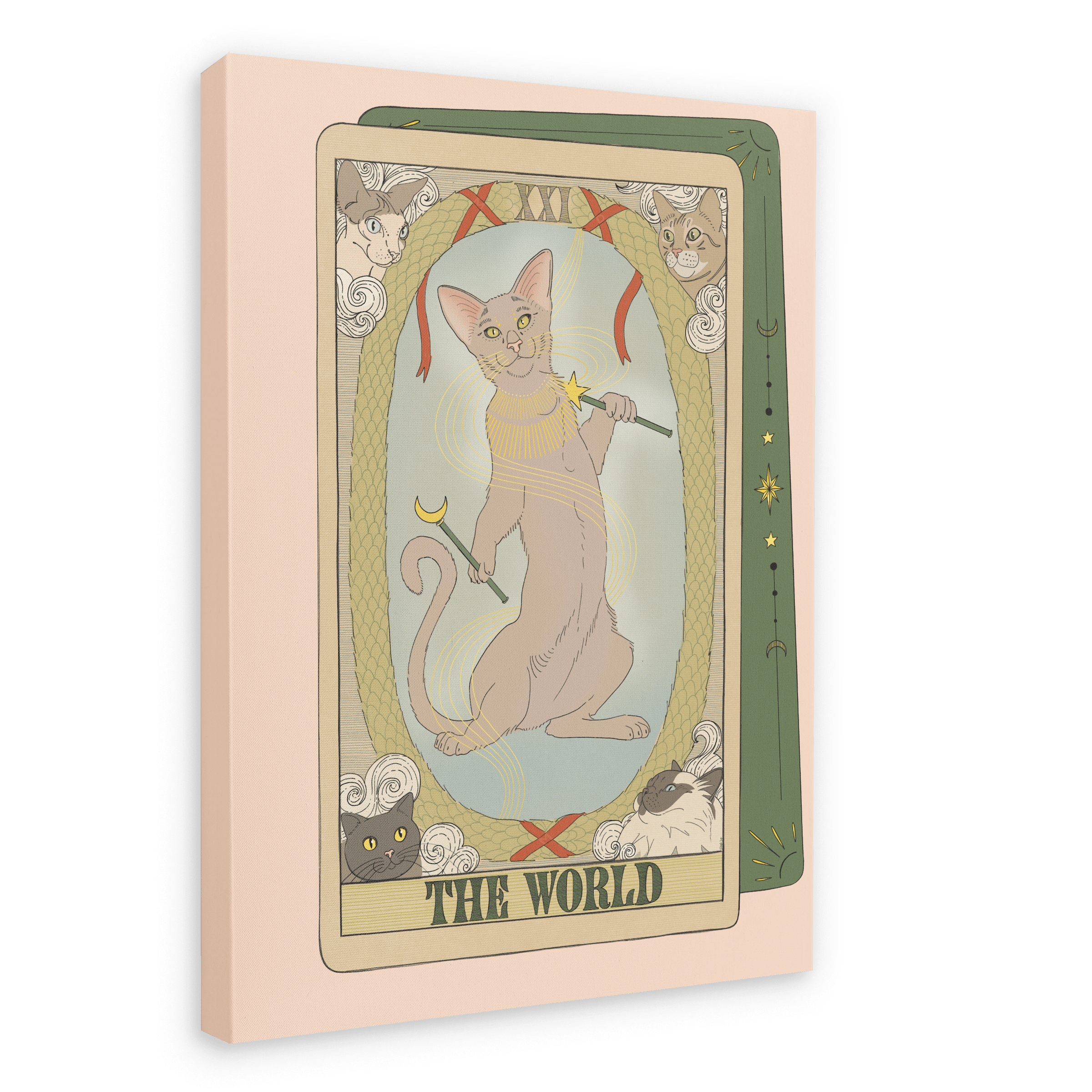The World Canvas Print Tarot Cats 28