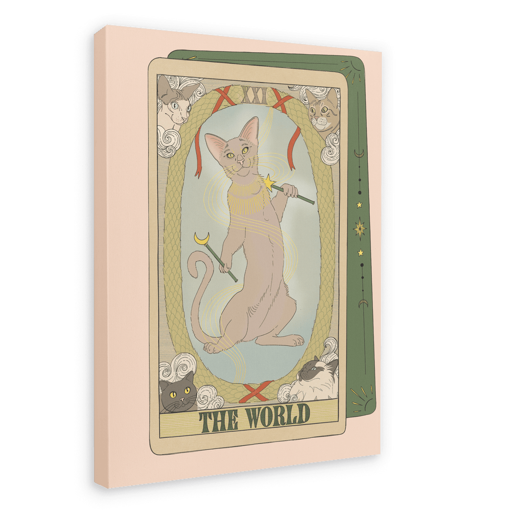 The World Canvas Print Tarot Cats 28"x40"(70x100 cm) Canvas Print