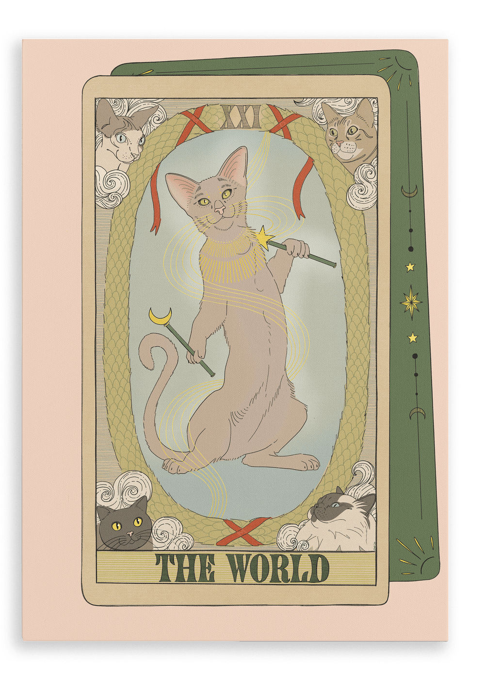 The World Canvas Print Tarot Cats 28"x40"(70x100 cm) Canvas Print