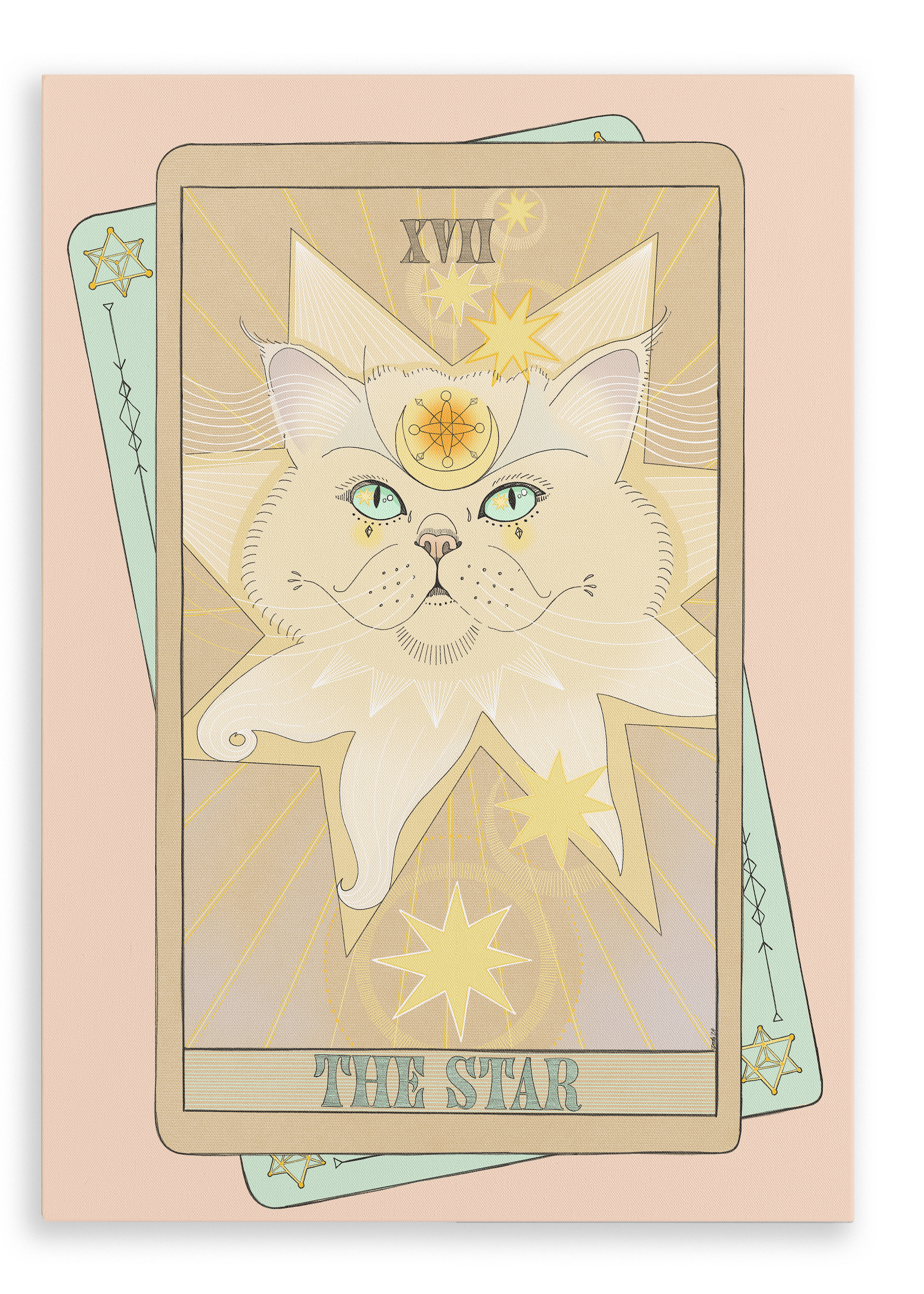 The Star Canvas Print Tarot Cats 28"x40"(70x100 cm) Canvas Print