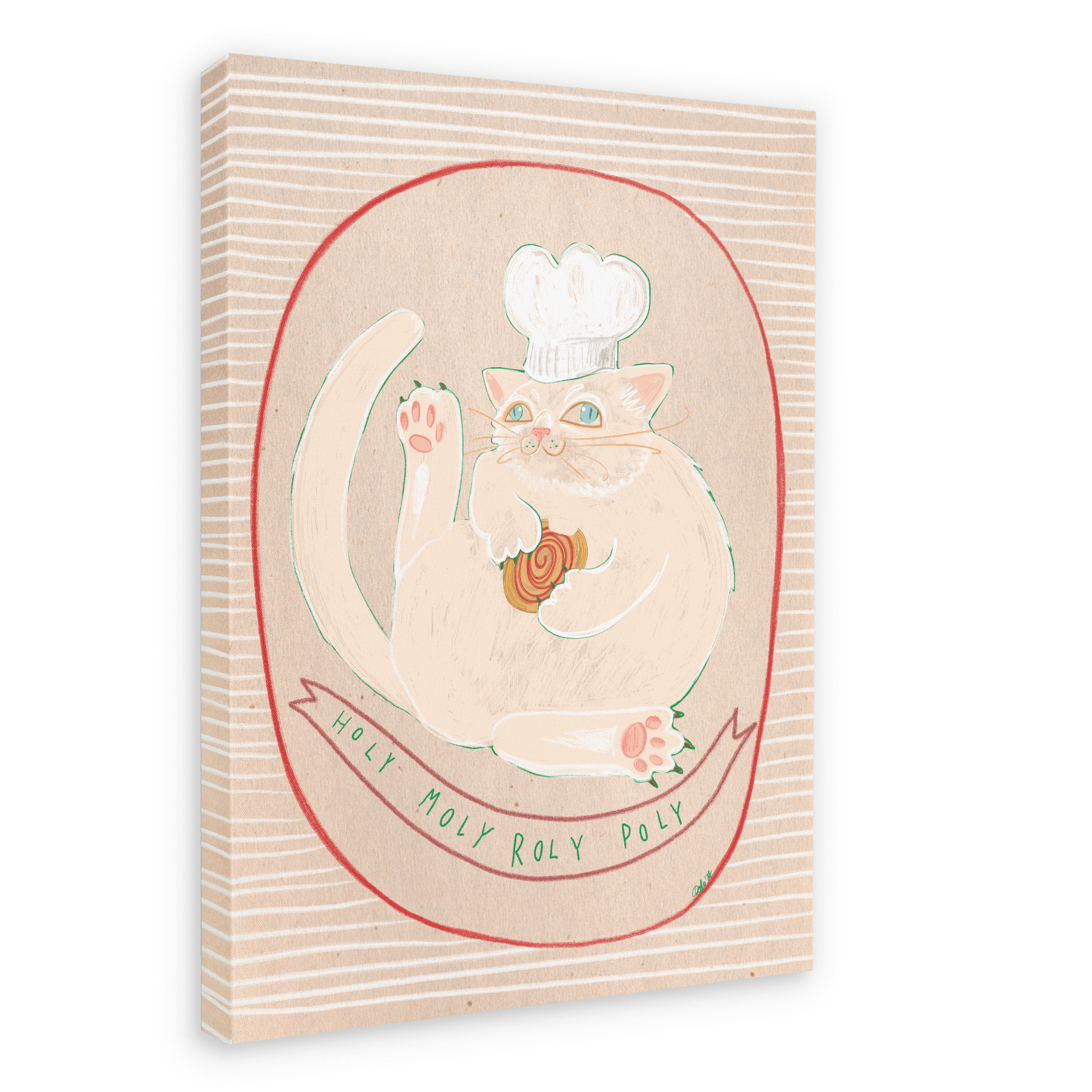 Roly Poly Matte Canvas Print Sketchy Strays 28