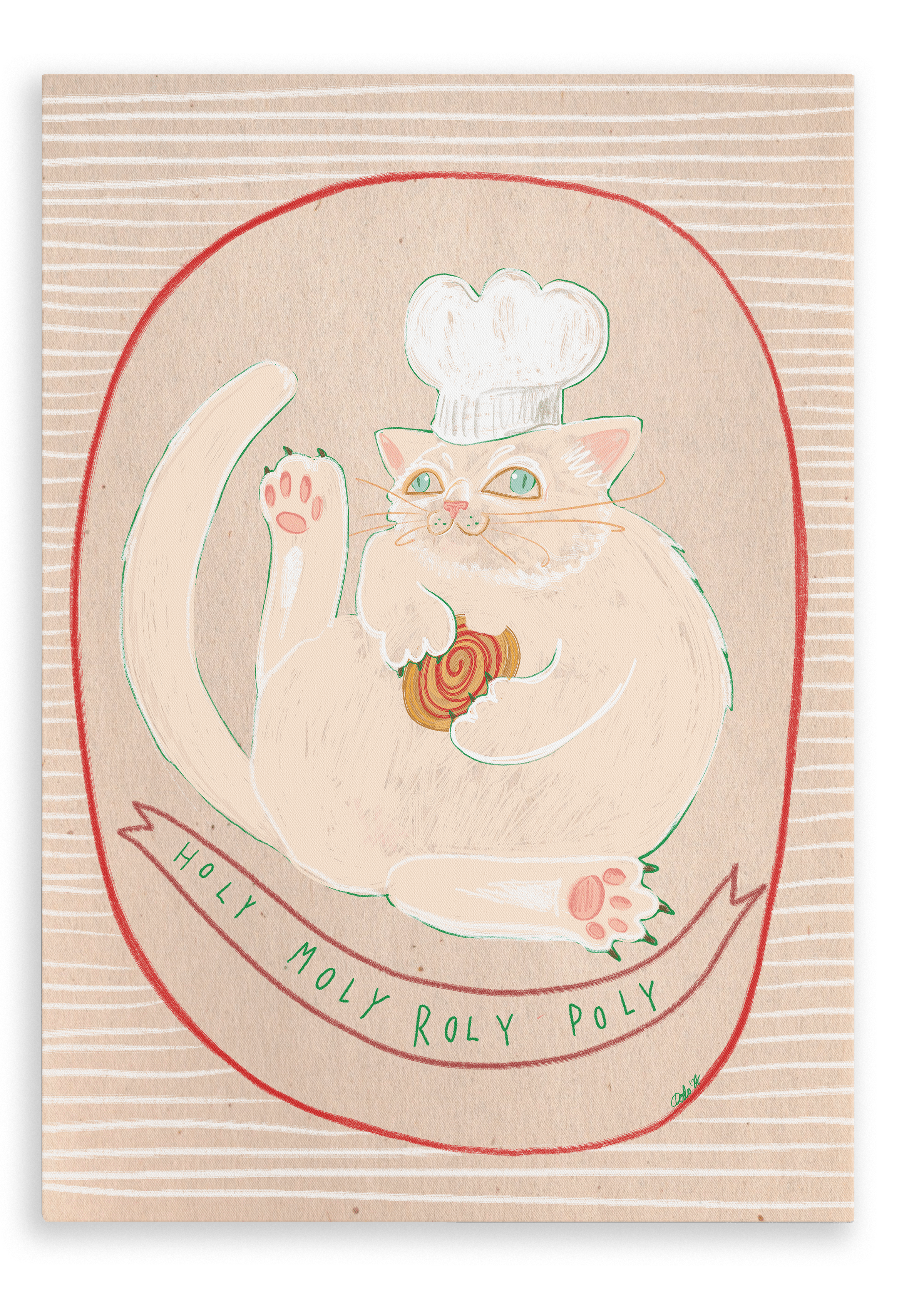 Roly Poly Matte Canvas Print Sketchy Strays 28