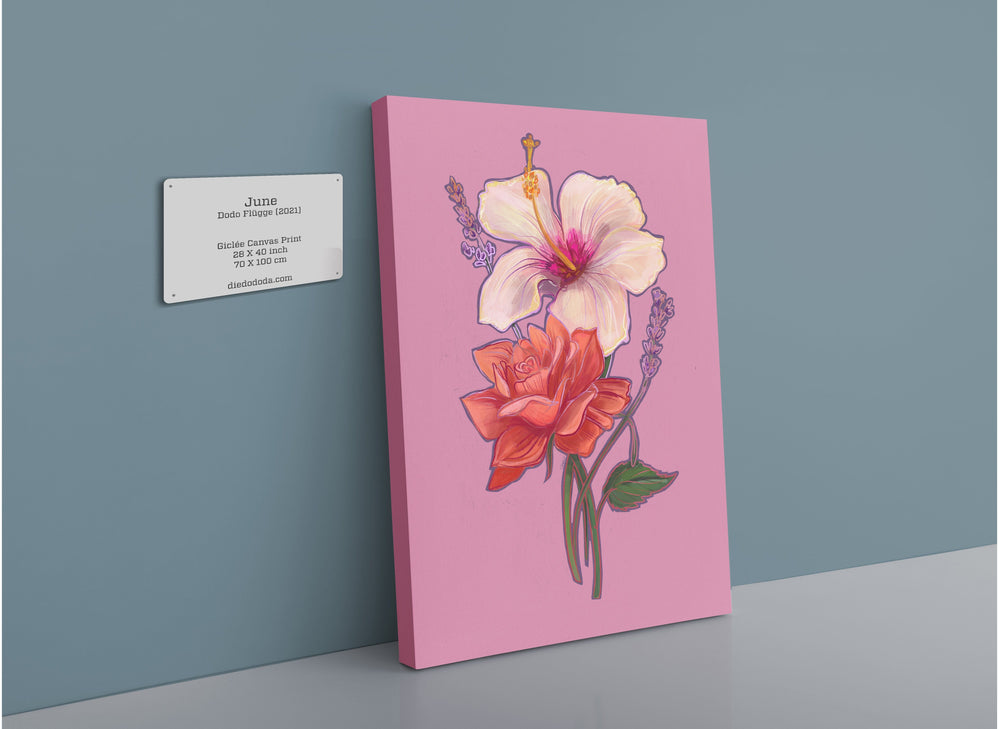 June Canvas Print Birthday Blooms 28"x40"(70x100 cm) Canvas Print