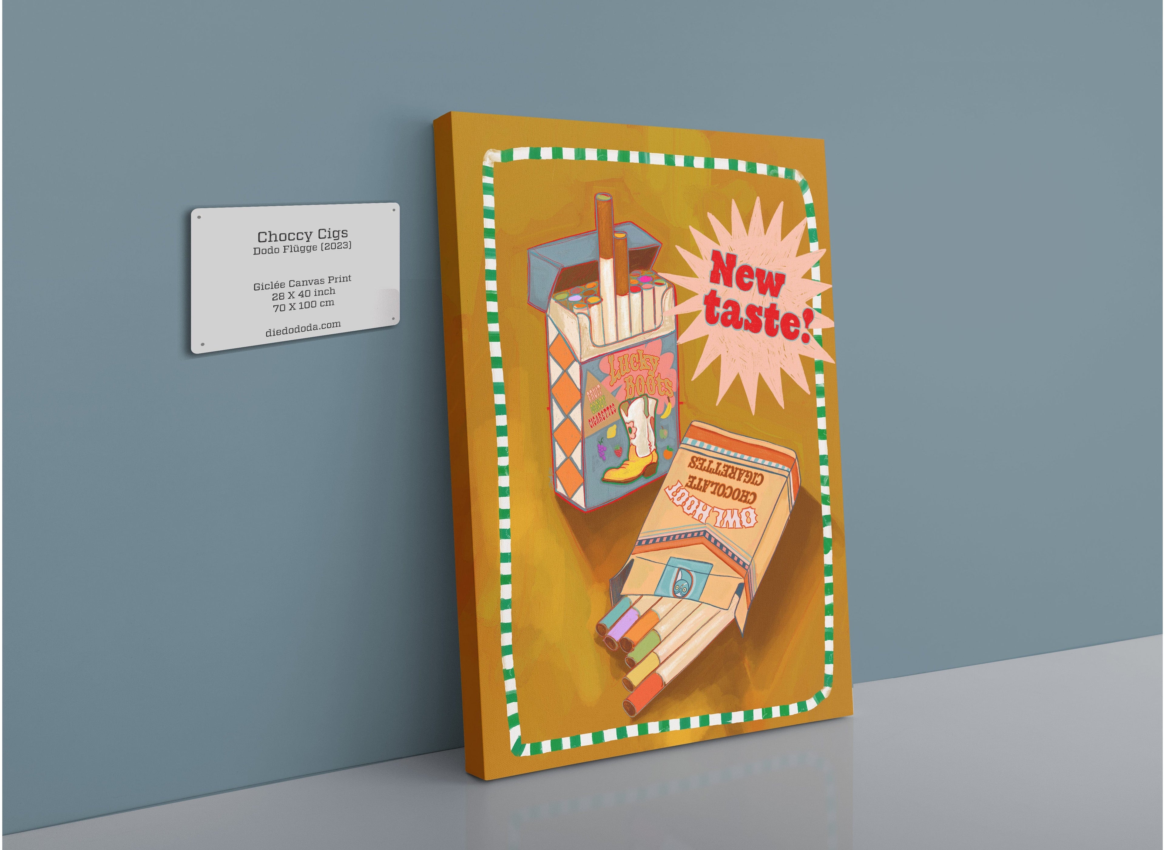 Choccy Cigs Giclée Canvas Print Kitsch Kanaveral 28"x40"(70x100 cm) Canvas Print