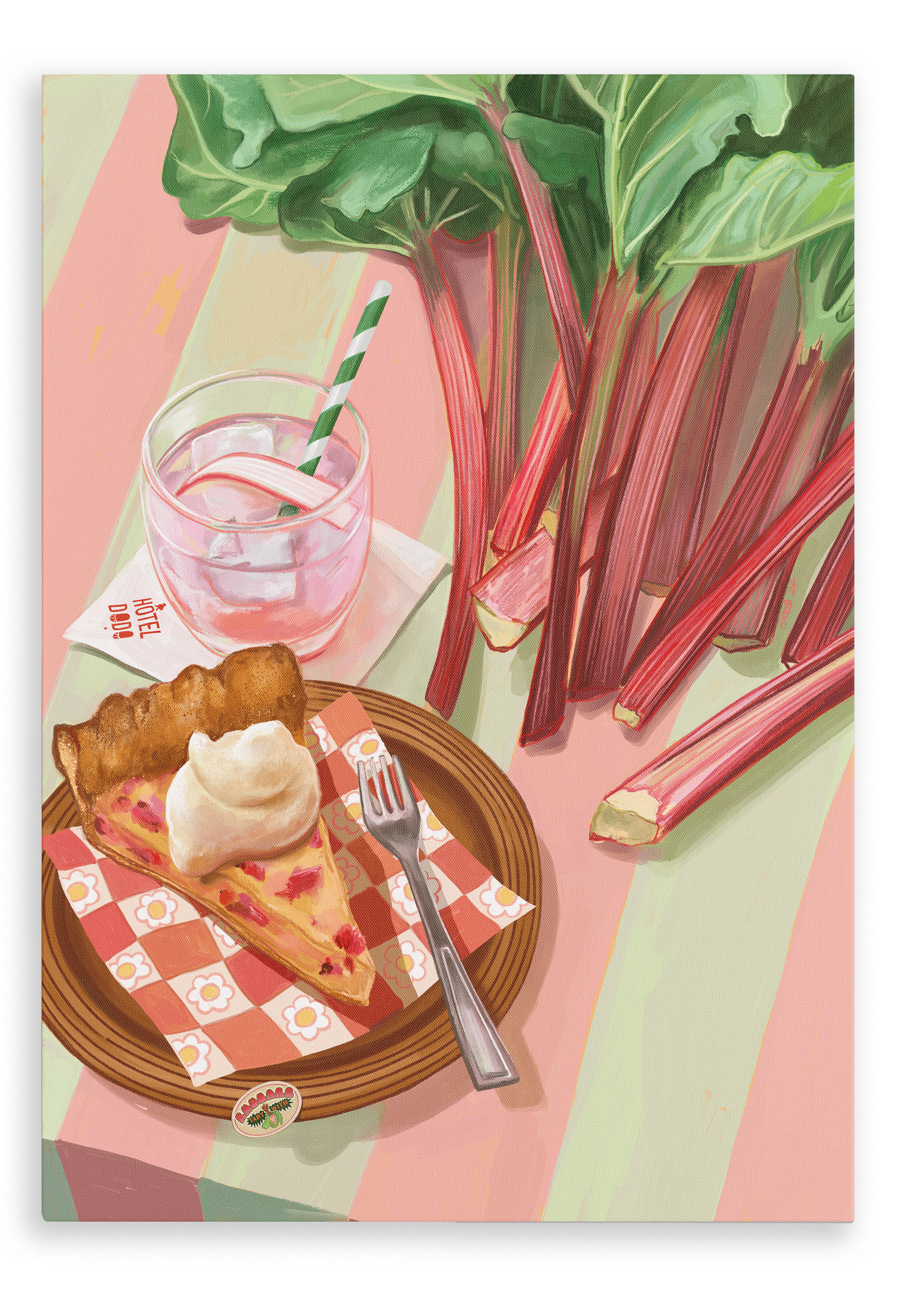 Rhubarb Tart With Heart Giclée Canvas Print Hôtel Dodo 28