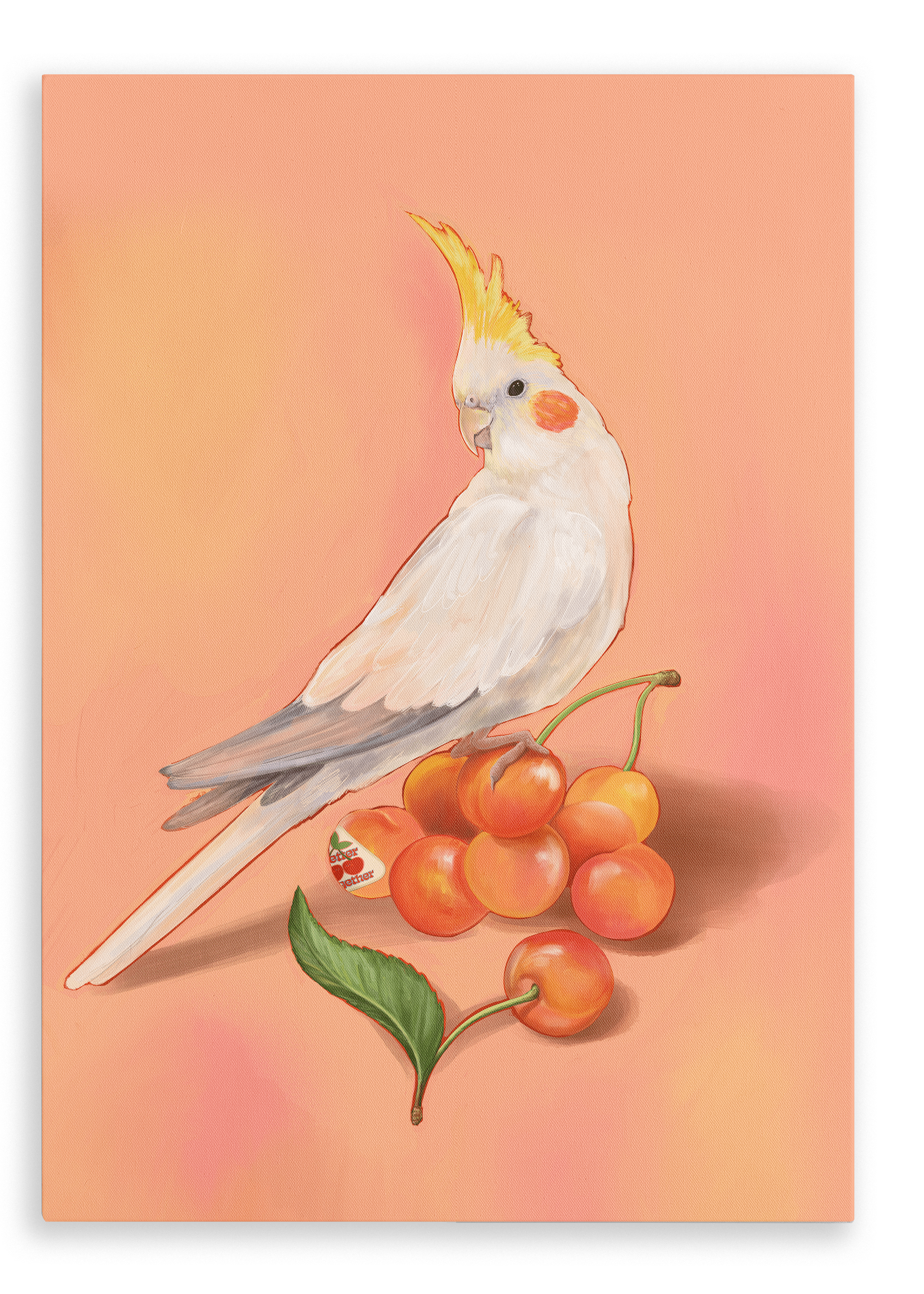 Cherry Cockatiel Giclée Canvas Print Sticky Beaks 28"x40"(70x100 cm) Canvas Print