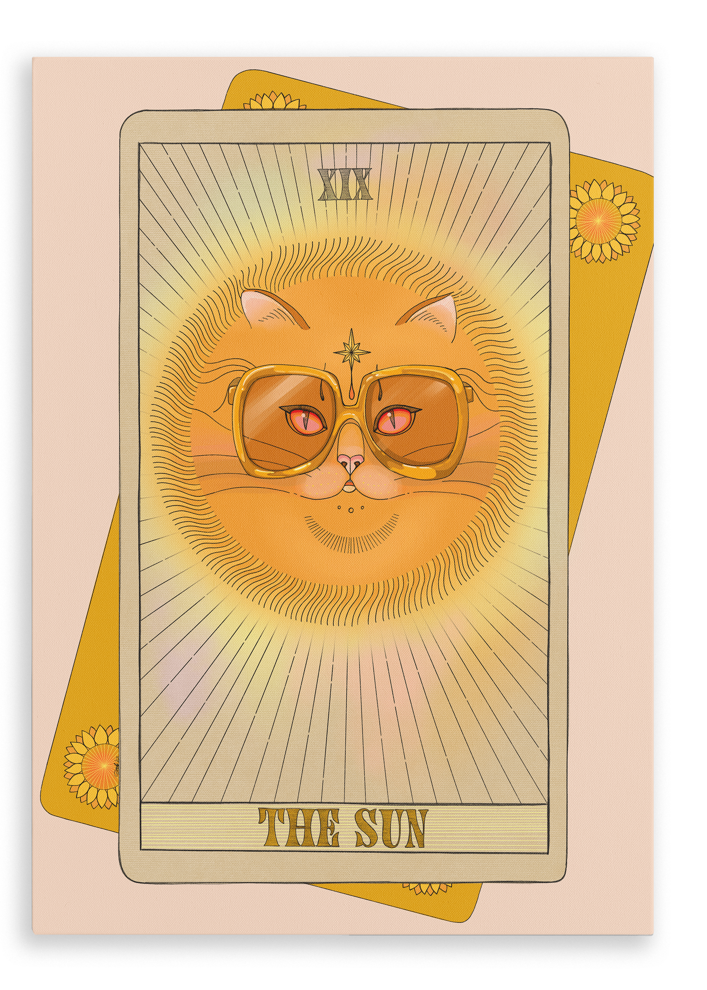 The Sun Canvas Print Tarot Cats 28"x40"(70x100 cm) Canvas Print