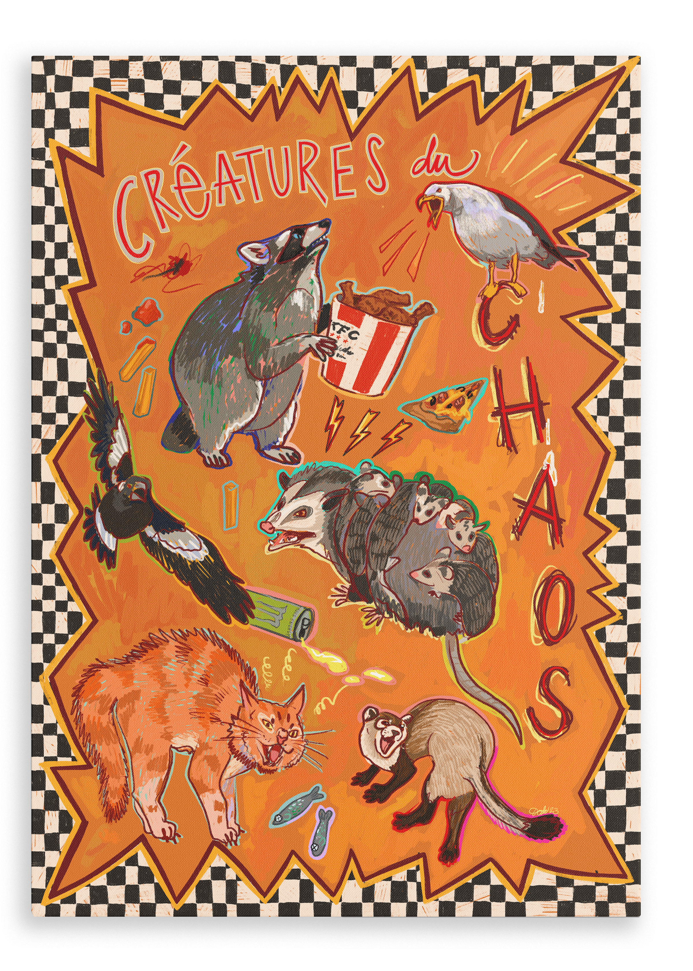 Créatures du Chaos Matte Canvas Print Aventures Des Créatures 28"x40"(70x100 cm) Canvas Print