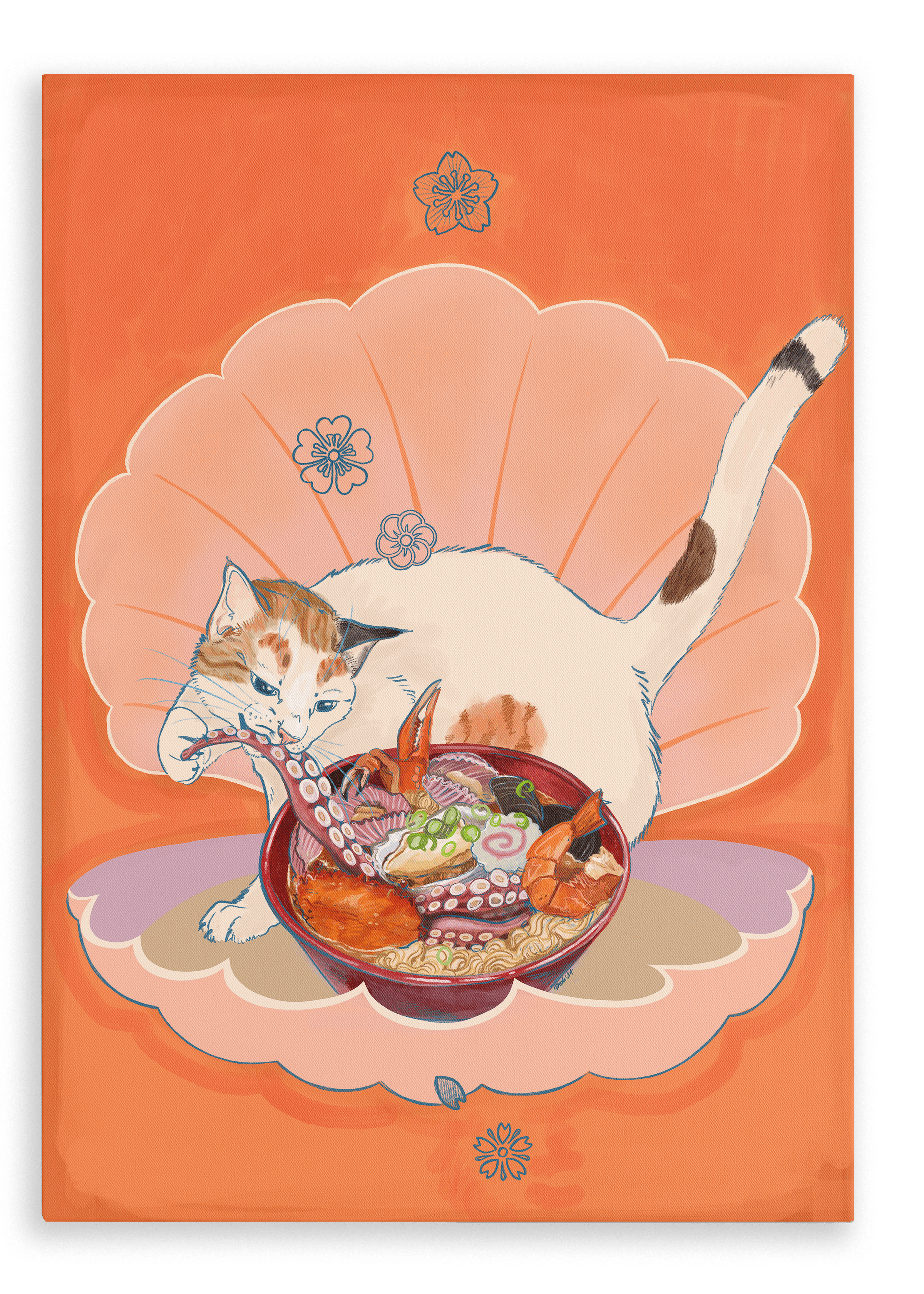 Seafood Ramen Thief a.k.a. Venus Of Pawticelli Giclée Canvas Print Kitsch Kanaveral 28