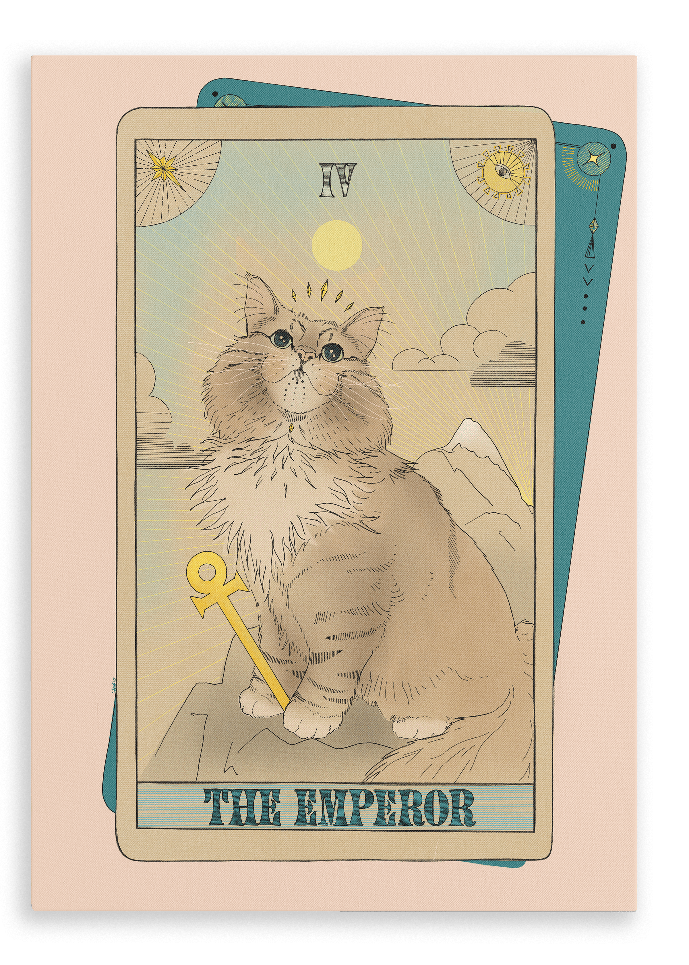 The Emperor Canvas Print Tarot Cats 28"x40"(70x100 cm) Canvas Print
