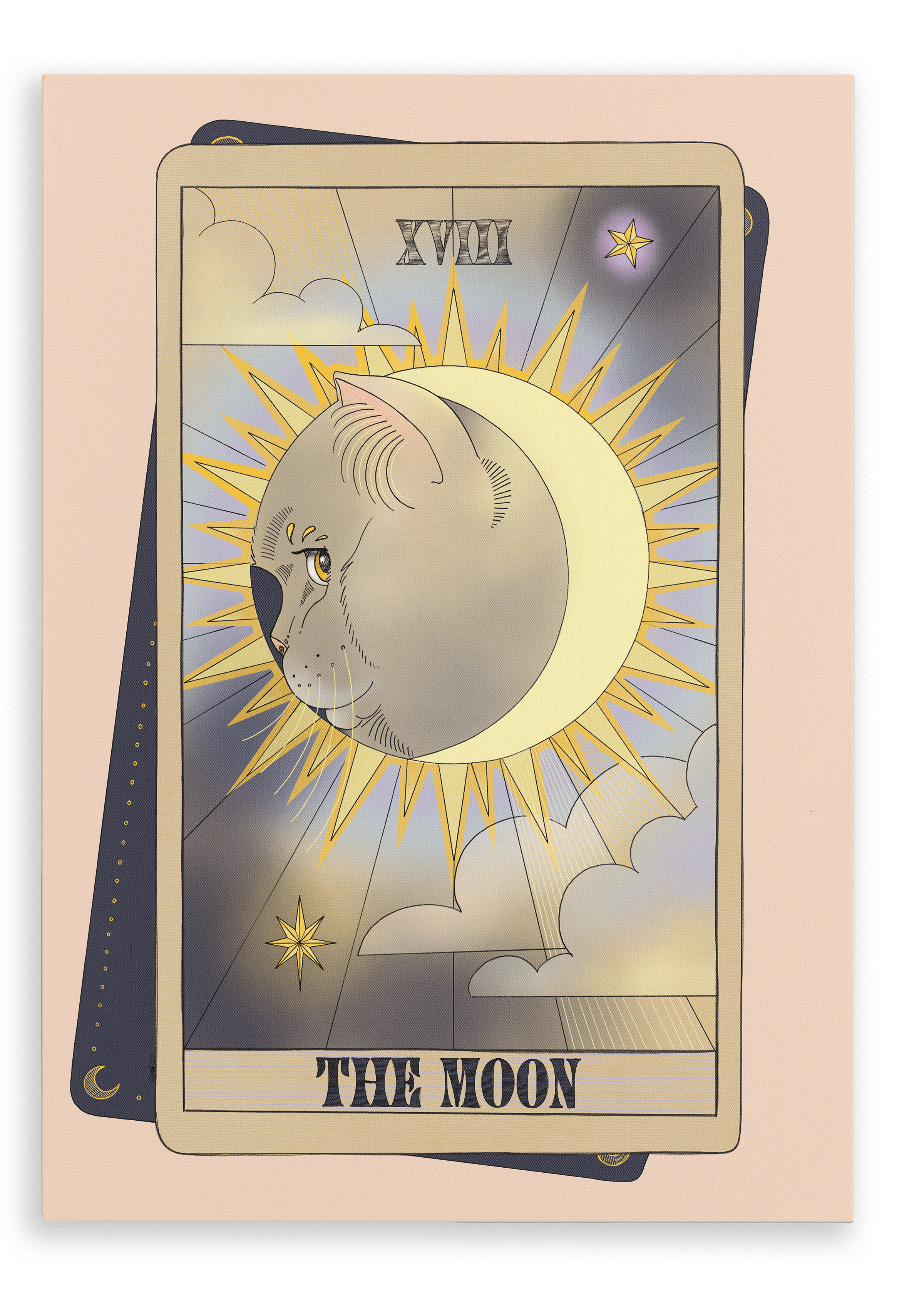 The Moon Canvas Print Tarot Cats 28"x40"(70x100 cm) Canvas Print