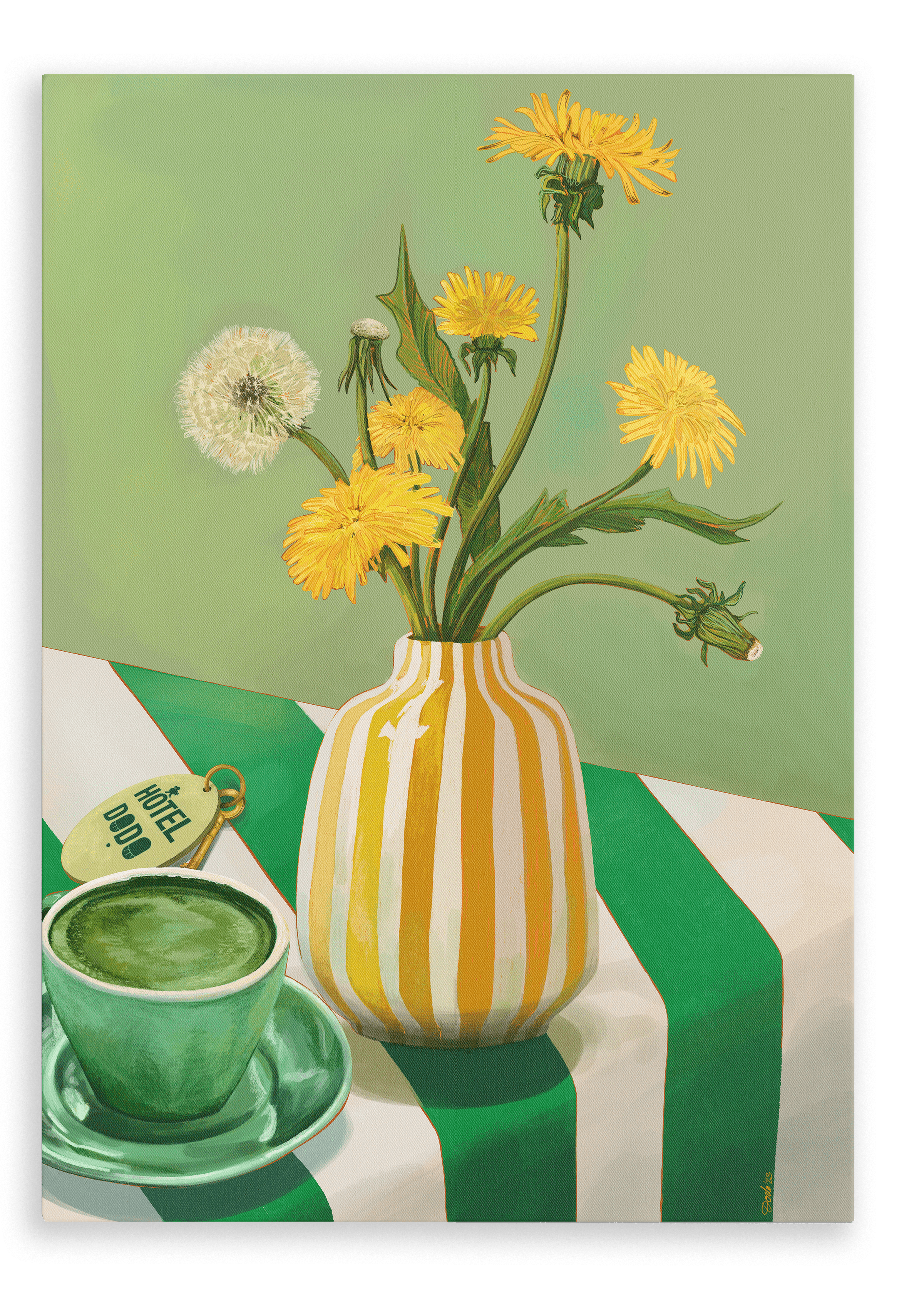Matcha Mornings Giclée Canvas Print Hôtel Dodo 28"x40"(70x100 cm) Canvas Print