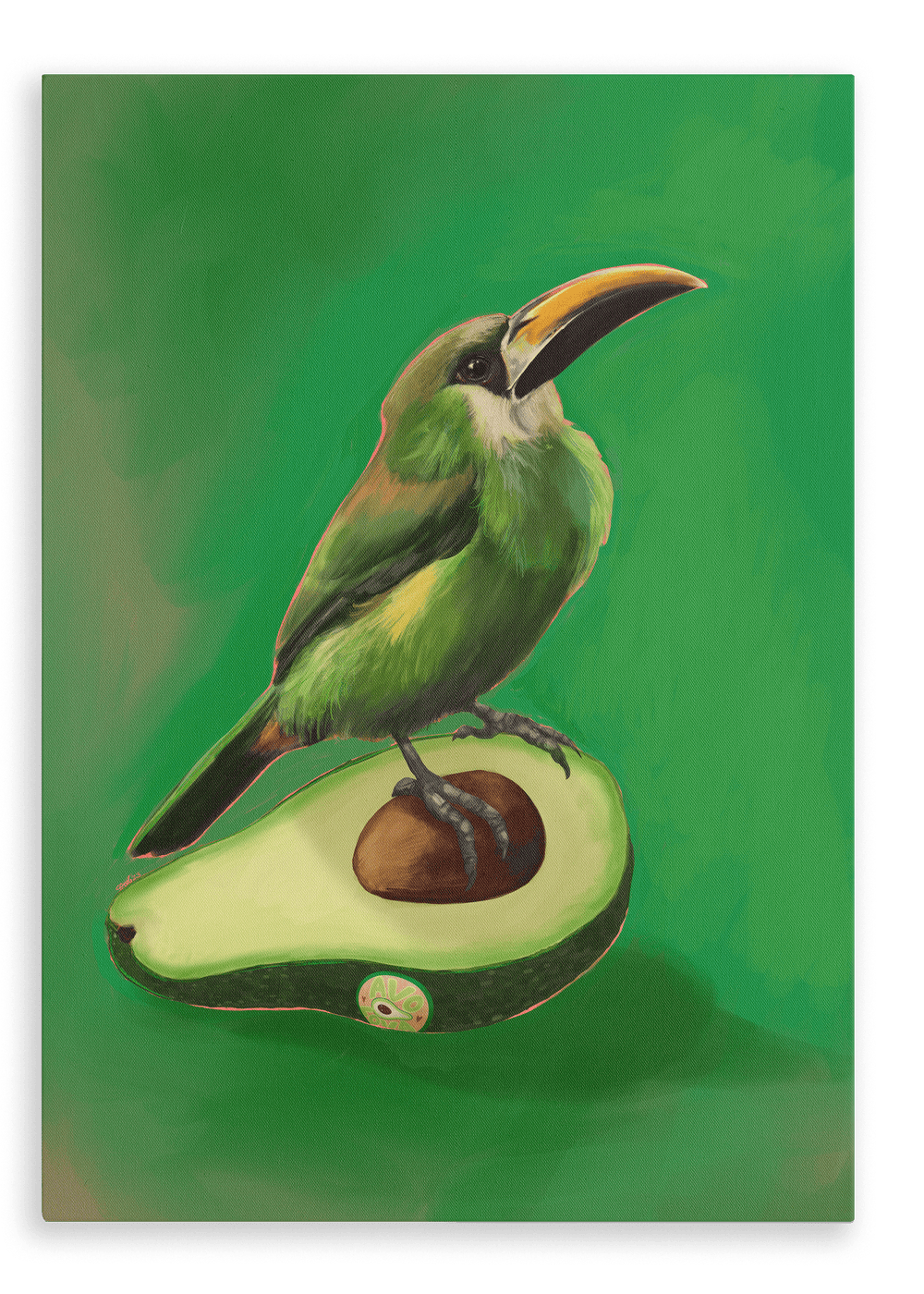 Avocado Aulacorhynchus (Green Toucanet) Giclée Canvas Print Sticky Beaks 28"x40"(70x100 cm) Canvas Print