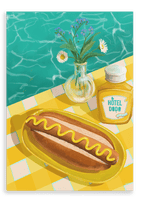 Poolside Hotdog Giclée Canvas Print Hôtel Dodo 28"x40"(70x100 cm) Canvas Print