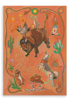 Rodéo dans la Prairie Matte Canvas Print Aventures Des Créatures 28"x40"(70x100 cm) Canvas Print