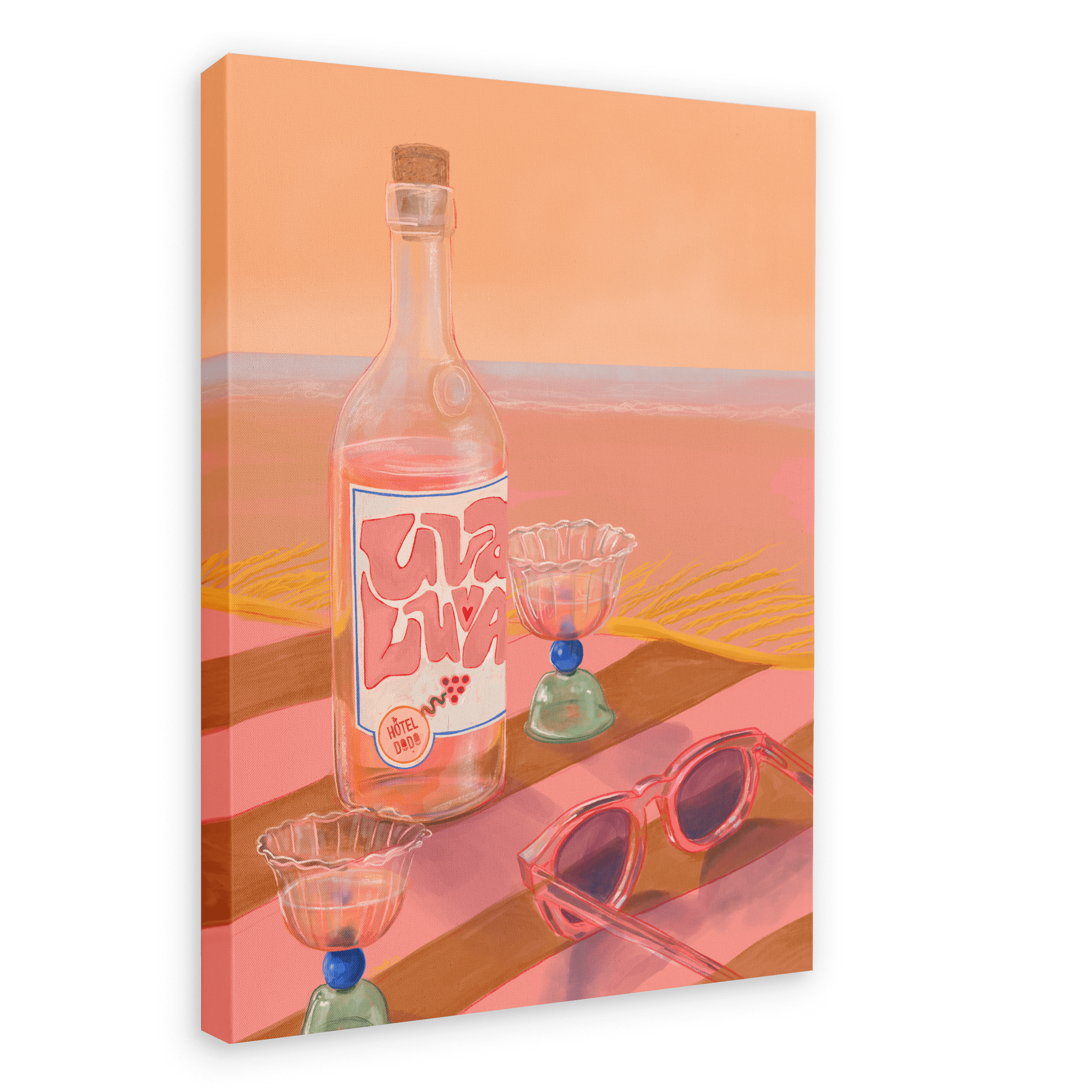 Giclée canvas print of a beach scene titled 