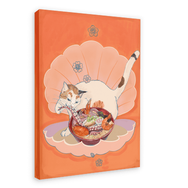 Seafood Ramen Thief a.k.a. Venus Of Pawticelli Giclée Canvas Print Kitsch Kanaveral 28"x40"(70x100 cm) Canvas Print